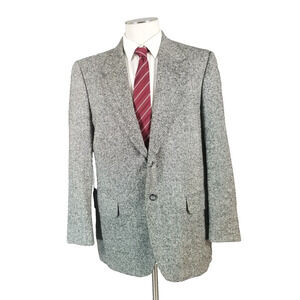 Bert Pulitzer sport coat blazer suit jacket men's 42R black silk luxury